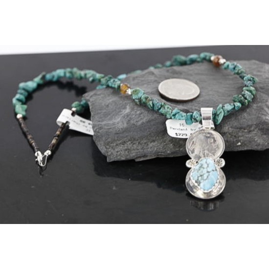Vintage Style OLD Buffalo Coin Certified Authentic Navajo .925 Sterling Silver Turquoise Native American Necklace 370979736643 Vintage Style OLD Buffalo Coin Certified Authentic Navajo .925 Sterling Silver Turquoise Native American Necklace 370979736643