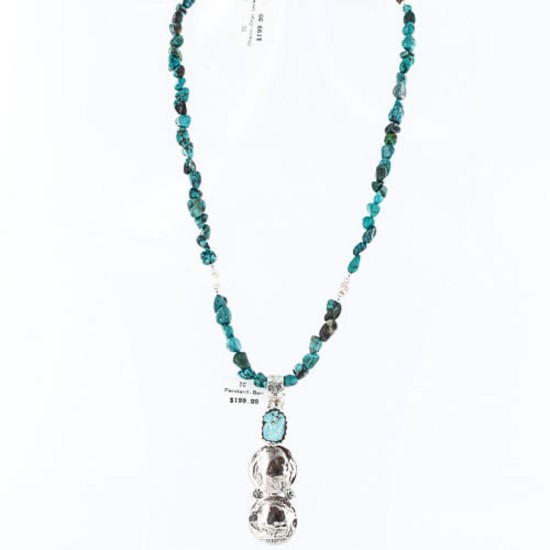 Vintage Style OLD Buffalo Coin Certified Authentic Navajo .925 Sterling Silver Turquoise Native American Necklace 370998562888