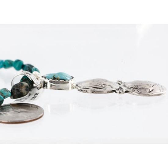 Vintage Style OLD Buffalo Coin Certified Authentic Navajo .925 Sterling Silver Turquoise Native American Necklace 370998562888