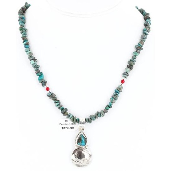 Vintage Style OLD Buffalo Coin Certified Authentic Navajo .925 Sterling Silver Turquoise Native American Necklace 371048883802