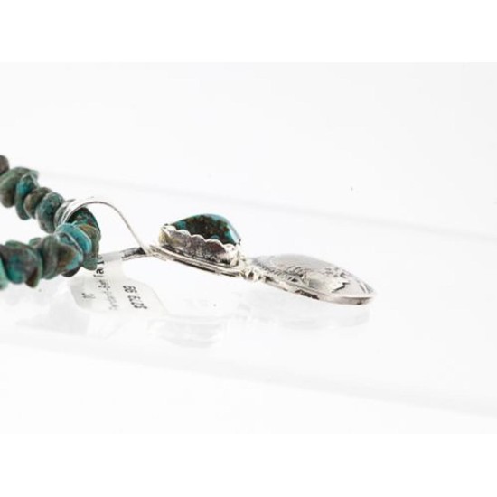 Vintage Style OLD Buffalo Coin Certified Authentic Navajo .925 Sterling Silver Turquoise Native American Necklace 371048883802