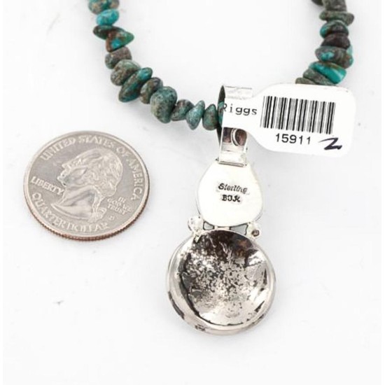 Vintage Style OLD Buffalo Coin Certified Authentic Navajo .925 Sterling Silver Turquoise Native American Necklace 371048883802
