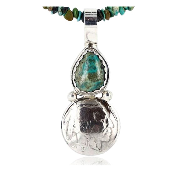 Vintage Style OLD Buffalo Coin Certified Authentic Navajo .925 Sterling Silver Turquoise Native American Necklace 371050721410 Vintage Style OLD Buffalo Coin Certified Authentic Navajo .925 Sterling Silver Turquoise Native American Necklace 371050721410
