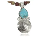 Vintage Style OLD Buffalo Coin Navajo .925 Sterling Silver Turquoise Native American Necklace 390659624270
