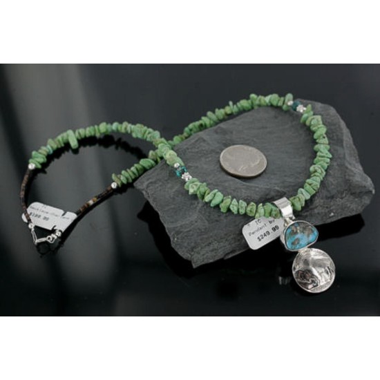Vintage Style OLD Buffalo Coin Certified Authentic Navajo .925 Sterling Silver Turquoise Native American Necklace 390677357210 Vintage Style OLD Buffalo Coin Certified Authentic Navajo .925 Sterling Silver Turquoise Native American Necklace 390677357210