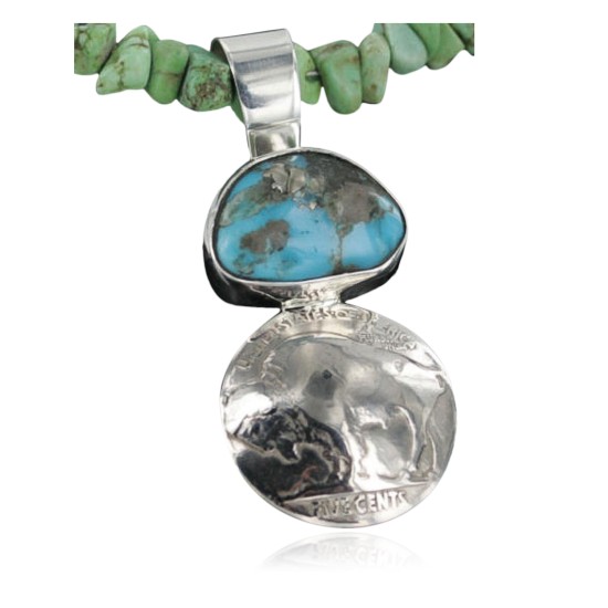 Vintage Style OLD Buffalo Coin Certified Authentic Navajo .925 Sterling Silver Turquoise Native American Necklace 390677357210 Vintage Style OLD Buffalo Coin Certified Authentic Navajo .925 Sterling Silver Turquoise Native American Necklace 390677357210
