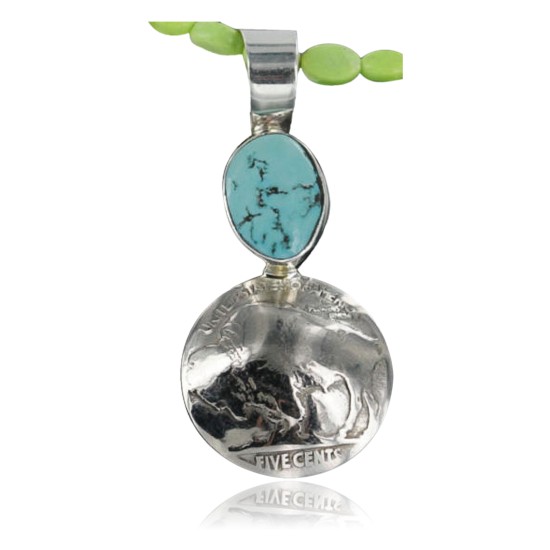 Vintage Style OLD Buffalo Coin Certified Authentic Navajo .925 Sterling Silver Turquoise Native American Necklace 390680310454 Vintage Style OLD Buffalo Coin Certified Authentic Navajo .925 Sterling Silver Turquoise Native American Necklace 390680310454
