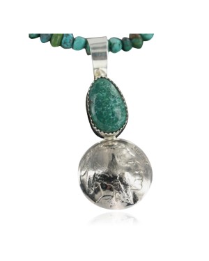 Vintage Style OLD Buffalo Coin Certified Authentic Navajo .925 Sterling Silver Turquoise Native American Necklace 390681930351 Vintage Style OLD Buffalo Coin Certified Authentic Navajo .925 Sterling Silver Turquoise Native American Necklace 390681930351