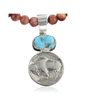 Vintage Style OLD Buffalo Coin Certified Authentic Navajo .925 Sterling Silver Turquoise Native American Necklace 390682426338 Vintage Style OLD Buffalo Coin Certified Authentic Navajo .925 Sterling Silver Turquoise Native American Necklace 390682426338
