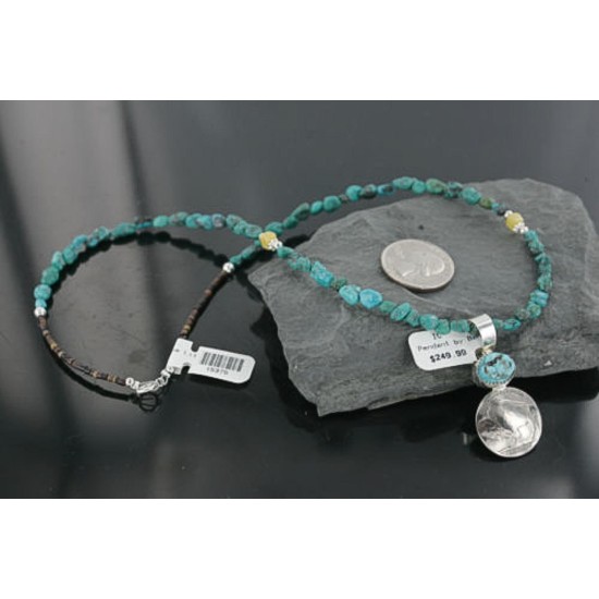 Vintage Style OLD Buffalo Coin Certified Authentic Navajo .925 Sterling Silver Turquoise Native American Necklace 390682444404 Vintage Style OLD Buffalo Coin Certified Authentic Navajo .925 Sterling Silver Turquoise Native American Necklace 390682444404