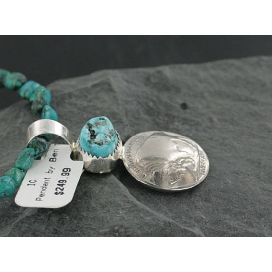 Vintage Style OLD Buffalo Coin Certified Authentic Navajo .925 Sterling Silver Turquoise Native American Necklace 390682444404 Vintage Style OLD Buffalo Coin Certified Authentic Navajo .925 Sterling Silver Turquoise Native American Necklace 390682444404