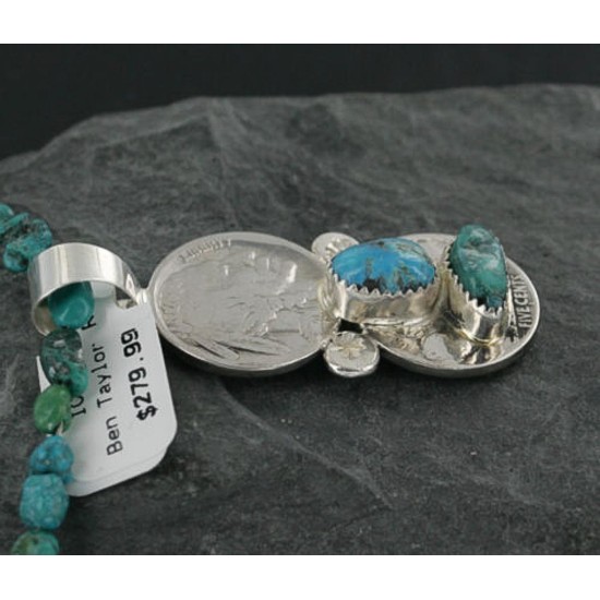 Vintage Style OLD Buffalo Coin Certified Authentic Navajo .925 Sterling Silver Turquoise Native American Necklace 390683666731 Vintage Style OLD Buffalo Coin Certified Authentic Navajo .925 Sterling Silver Turquoise Native American Necklace 390683666731