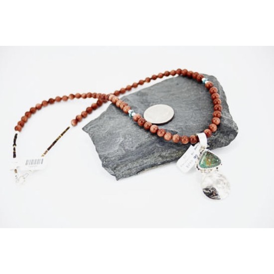 Vintage Style OLD Buffalo Coin Certified Authentic Navajo .925 Sterling Silver Turquoise Native American Necklace 390717283490