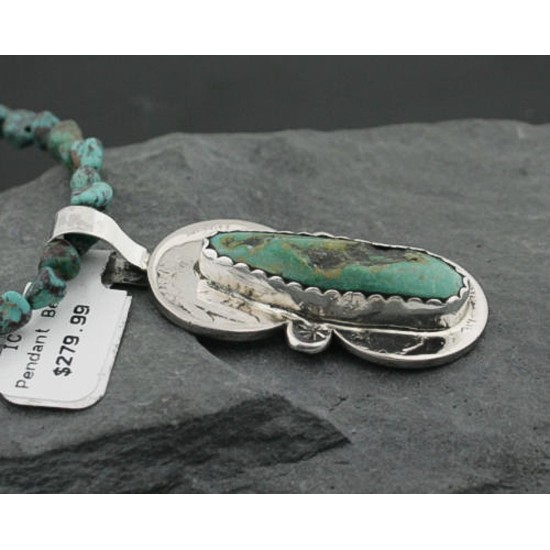 Vintage Style OLD Buffalo Coin Certified Authentic Navajo .925 Sterling Silver Turquoise Native American Necklace 390731829523