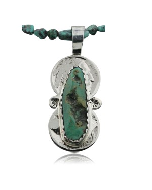 Vintage Style OLD Buffalo Coin Certified Authentic Navajo .925 Sterling Silver Turquoise Native American Necklace 390731829523