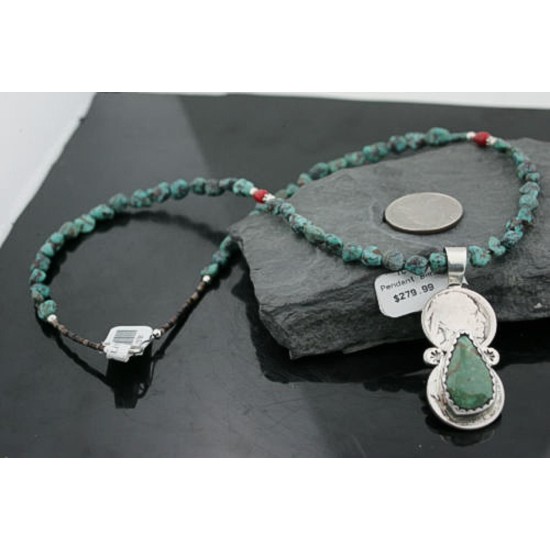 Vintage Style OLD Buffalo Coin Certified Authentic Navajo .925 Sterling Silver Turquoise Native American Necklace 390734510695 Vintage Style OLD Buffalo Coin Certified Authentic Navajo .925 Sterling Silver Turquoise Native American Necklace 390734510695