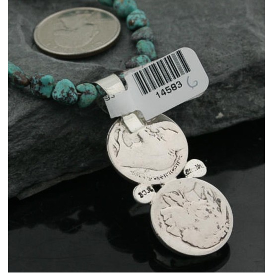 Vintage Style OLD Buffalo Coin Certified Authentic Navajo .925 Sterling Silver Turquoise Native American Necklace 390734510695 Vintage Style OLD Buffalo Coin Certified Authentic Navajo .925 Sterling Silver Turquoise Native American Necklace 390734510695