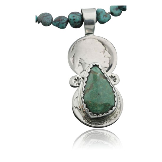 Vintage Style OLD Buffalo Coin Certified Authentic Navajo .925 Sterling Silver Turquoise Native American Necklace 390734510695 Vintage Style OLD Buffalo Coin Certified Authentic Navajo .925 Sterling Silver Turquoise Native American Necklace 390734510695