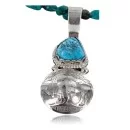Vintage Style OLD Buffalo Coin Navajo .925 Sterling Silver Turquoise Native American Necklace 390747263087