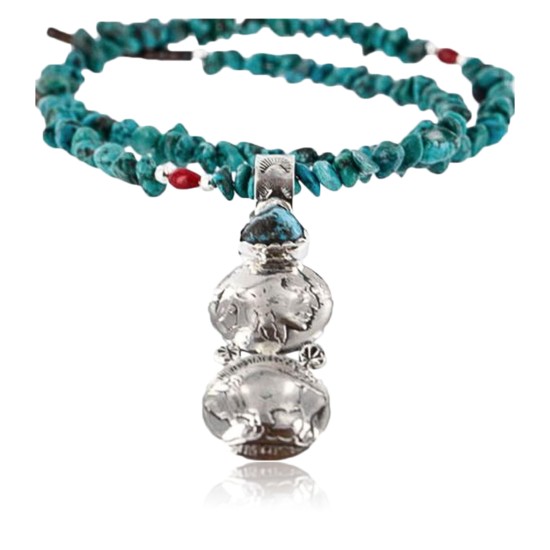 Vintage Style OLD Buffalo Coin Certified Authentic Navajo .925 Sterling Silver Turquoise Native American Necklace 390756974494 Vintage Style OLD Buffalo Coin Certified Authentic Navajo .925 Sterling Silver Turquoise Native American Necklace 390756974494