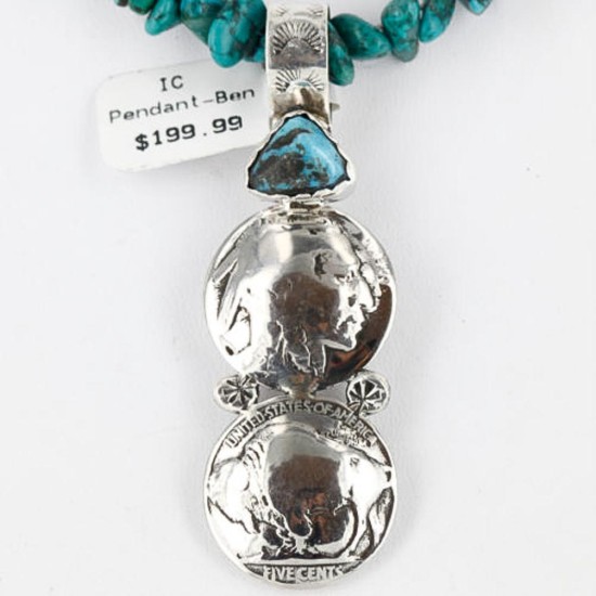 Vintage Style OLD Buffalo Coin Certified Authentic Navajo .925 Sterling Silver Turquoise Native American Necklace 390756974494 Vintage Style OLD Buffalo Coin Certified Authentic Navajo .925 Sterling Silver Turquoise Native American Necklace 390756974494