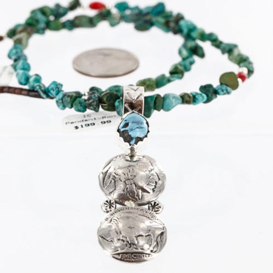 Vintage Style OLD Buffalo Coin Certified Authentic Navajo .925 Sterling Silver Turquoise Native American Necklace 390759713562 Vintage Style OLD Buffalo Coin Certified Authentic Navajo .925 Sterling Silver Turquoise Native American Necklace 390759713562