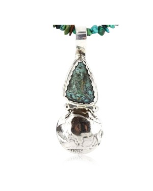 Vintage Style OLD Buffalo Coin Certified Authentic Navajo .925 Sterling Silver Turquoise Native American Necklace 390825092957