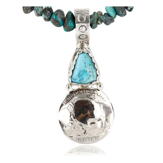 Vintage Style OLD Buffalo Coin Certified Authentic Navajo .925 Sterling Silver Turquoise Native American Necklace 390841364508 Vintage Style OLD Buffalo Coin Certified Authentic Navajo .925 Sterling Silver Turquoise Native American Necklace 390841364508