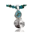 Vintage Style OLD Buffalo Coin Navajo .925 Sterling SilverONE Mountain Turquoise Native American Necklace 370962400863