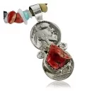 Vintage Style OLD Buffalo Nickel Navajo .925 Sterling Silver Orange Spiny Oyster Native American Necklace 390661157381