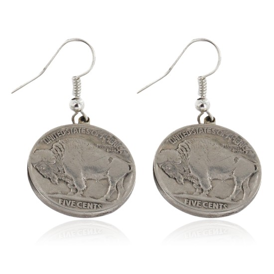 Vintage Style Old Certified Authentic Buffalo Nickel Coin Certified Authentic Navajo .925 Sterling Silver Native American Earrings 18176 Vintage Style Old Certified Authentic Buffalo Nickel Coin Certified Authentic Navajo .925 Sterling Silver Native American Earrings 18176