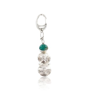 Vintage Style OLD Indian Head Certified Authentic Navajo .925 Sterling Silver Turquoise Native American Keychain 371051900789