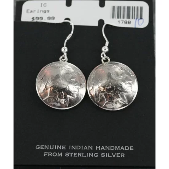 Vintage Style OLD Indian Head Navajo .925 Sterling Silver Hooks Native American Earrings 390730142541 Vintage Style OLD Indian Head Navajo .925 Sterling Silver Hooks Native American Earrings 390730142541