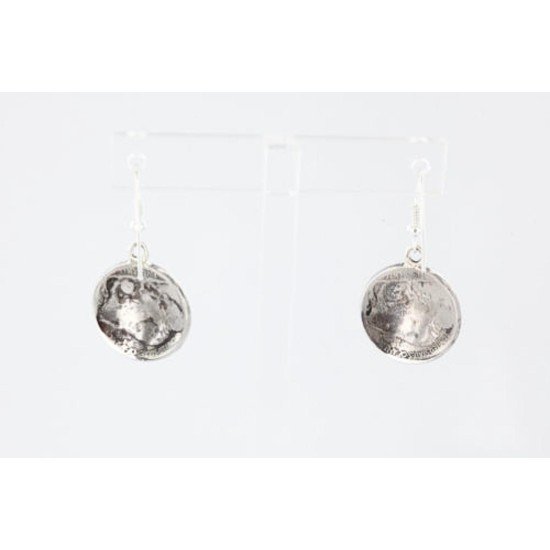 Vintage Style OLD Indian HeadCertified Authentic Navajo .925 Sterling Silver Hooks Native American Earrings 390829202801