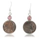 Vintage Style OLD INDIAN HEADCertified Authentic Navajo .925 Sterling Silver Pink Agate Native American Earrings 370925394877