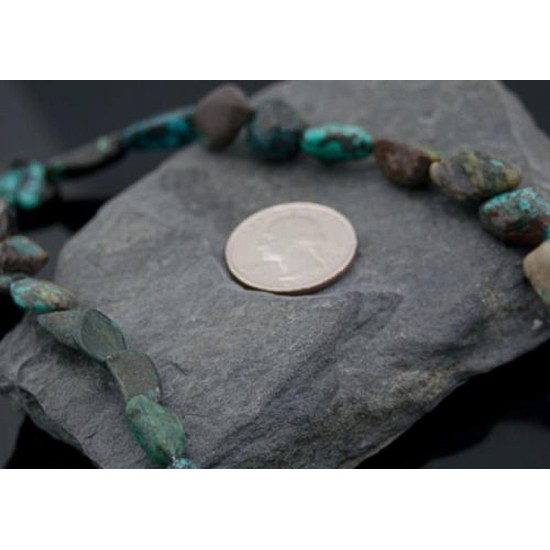 Vintage Style Traditional Certified Authentic Navajo .925 Sterling Silver Natural Turquoise Native American Necklace 390620475385