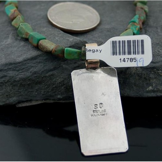 Wave 12kt Gold Filled Handmade Turquoise and Jasper .925 Sterling Silver Certified Authentic Navajo Native American Necklace 370801014473