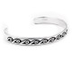 Waves Water, Prayers Feather .925 Sterling Silver Certified Authentic Handmade Traditional Hopi Native American Cuff Bracelet 13219